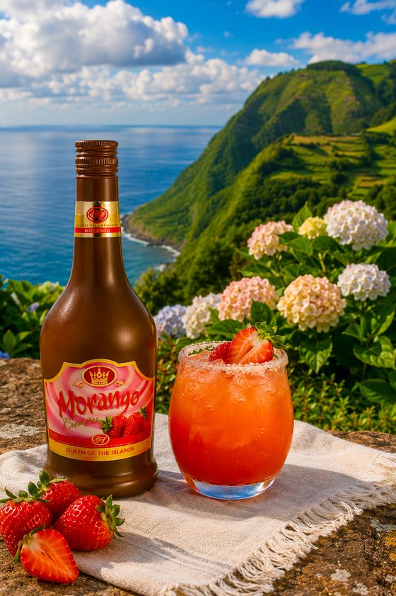 Strawberry Dream decorado com morangos, na Ponta do Sossego